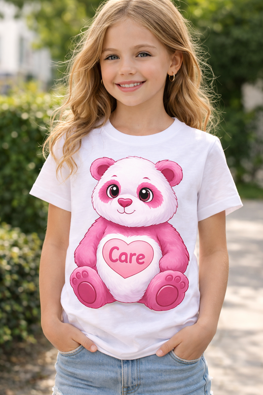 Care Bear Pink Love Tee – Cute & Cozy Kids Graphic T-Shirt