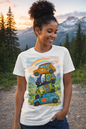Retro Rainbow Camper Van Graphic T-Shirt
