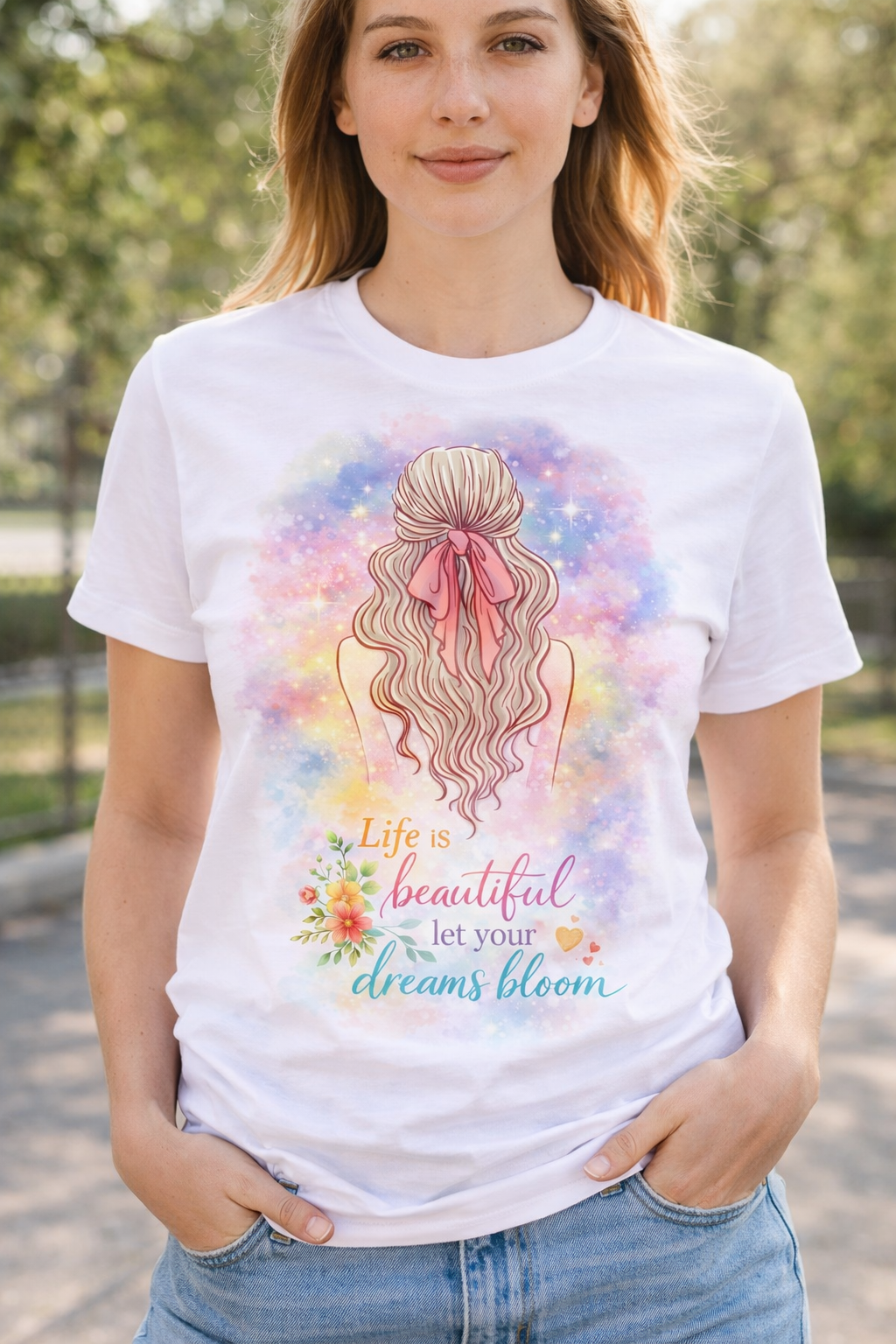 Life Is Beautiful – Let Your Dreams Bloom Graphic T-Shirt
