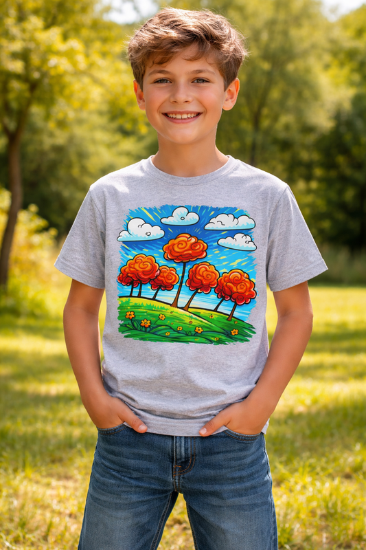 Colorful Trees Nature Art Kids Graphic T-Shirt